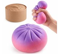 Dumpling Squishy, Colorful Dumpling Stress Fidget, Glitter Dumplings Squishies Toy, Stress Relief Squishy Toys, Cute Soft Glitter Calming for Relaxation , Gradient colors,With steamer box