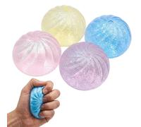 Dumpling Squishy, Dumplings Squishy with Glitter, Stress Relief Sensory Tool for Desk and Portable Use, Four Colour Set in Pink Blue Purple Yellow