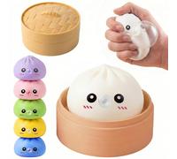 Dumpling Squishy - Fun Bubble Blowing Design Novelty Squishy Dumpling Squeeze Gifts with Storage Box,Squeeze Relax Sensory Toy Gift for Adults Student Home Office Classroom
