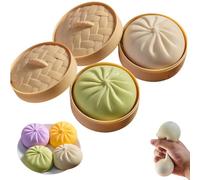 Dumpling Squishy, Giant Dumpling Squeeze, Jumbo Dumplings Squishy Toy With Steamer Box, Dumplings Squishy Soft Squeeze Decompression Doug For Adults & Kids, Anxiety Relief Fidget Toy (2pc-GN+WH)