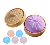 Dumpling Squishy | Giant Dumpling Squishy Toy | Large Stress Relief Sensory Ball For Adults & Kids | Soft Squeeze Relieve Stress Dough, It Looks Like It Was Just Steamed