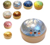 Dumpling Squishy, Giant Glitter Dumpling Sensory Toy, Soft Rainbow Dumpling Stress Balls with Steamer, Realistic Bun Shape Squeeze Fidget Toys, Cute Dumplings Decompression Dough for Adults Teens (E)