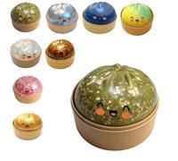 Dumpling Squishy, Giant Glitter Dumpling Sensory Toy, Soft Rainbow Dumpling Stress Balls with Steamer, Realistic Bun Shape Squeeze Fidget Toys, Cute Dumplings Decompression Dough for Adults Teens (G)