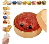 Dumpling Squishy, Giant Glitter Dumpling Squishy Box, Soft Squeeze Decompression Dough for Anxiety Relief Fidget (Glitter Red)