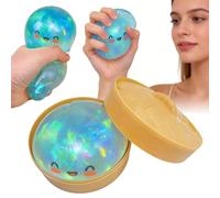 Dumpling Squishy, Glitter Dumpling Squishies Toy, Stress Relief Squishy Toys, Portable Decompression Squeeze Toy, Soft Squeeze Decompression Dough, Cute Steamed Bun Fidget Toys for Anxiety Relief (Z)