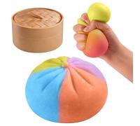Dumpling Squishy Gradient colors, Colorful Dumpling Stress Fidget, Glitter Dumplings Squishies Toy, Stress Relief Squishy Toys, Cute Soft Glitter Calming for Relaxation ,With steamer box