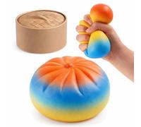 Dumpling Squishy Gradient colors, Colorful Dumpling Stress Fidget, Glitter Dumplings Squishies Toy, Stress Relief Squishy Toys, Cute Soft Glitter Calming for Relaxation ,With steamer box