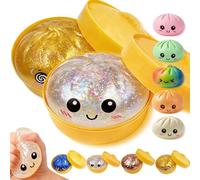 Dumpling Squishy Mystery Box, Large Dumpling Squishy Stress Ball, 4 Inch Jumbo Rainbow Mystery Squishy Bun Sensory Toys Gaint Mystery Dumplings for Anxiety Relief Fidget, Soft Squeeze Toys (Glitter D)