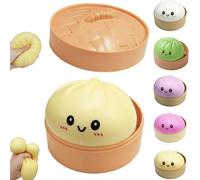 Dumpling Squishy Mystery Box, Rainbow Mystery Giant Dumpling Squishy Fidget Toys Adults, Bao Bun Toy Stress Balls with Food Steamer Stretchy, for Classroom Prizes, Easter Basket Stuffers (Random 1pc)