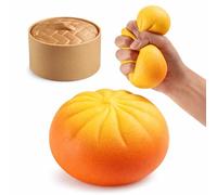 Dumpling Squishy, Squishy Dumpling Toy Dumplings Toy with Steamer Box, Glitter Dumplings Stress Balls Fidget Sensory Toy Cute Steamed Bun Fidget Toys for Anxiety Relief (B)