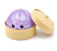 Dumpling Squishy, Squishy Dumpling with Decorative Beads, Stress Relief Sensory Item for Office Workers , Portable Desk Accessory with Sparkle Details, Purple Colour Design