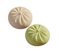 Dumpling Squishy Stress Relief Sensory Fidget for Anxiety - Anti-Stress Gadget Cute Desk Decor for Adults & Kids 2PCS Green White