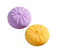 Dumpling Squishy Stress Relief Sensory Fidget for Anxiety - Anti-Stress Gadget Cute Desk Decor for Adults & Kids 2PCS Purple Yellow