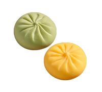 Dumpling Squishy Stress Relief Sensory Fidget for Anxiety - Anti-Stress Gadget Cute Desk Decor for Adults & Kids 2PCS Green Yellow