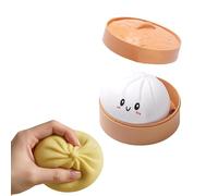 Dumpling Squishy Stress Relief Toy,10cm Cute Squishy Dumpling Squeeze Toys for Kids Adults, Soft Giant Mystery Dumplings Squishy Anxiety Relief Fidget Toys ,Easter Basket Stuffers (White)