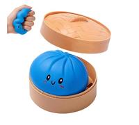 Dumpling Squishy Toy, Simulated Dumpling Stress Balls, Big Bao Bun Stress Toy With Steamer Box, Soft Squeeze Dough Ball Cute Relief Fidget Toys For Kids Adults, Home Office School Study Travel