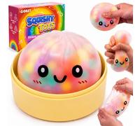 Dumpling Squishy Toys, Slow Rising Realistic Food Fidget Toy, Anxiety Relief Squeeze Sensory Toy for Adults & Teens, Colorful Stretchy Desk Toy for Party Favor Birthday (Colorful)