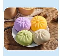 Dumpling Squishys - Colorful Squishy Dumpling Stress Balls, Dumpling Squishy Toy With Steamer Box, Cute Steamed Bun Fidget Toys for Anxiety Relief Squishys