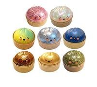 Dumpling Squishys, Colorful Squishy Dumpling Stress Balls - Dumpling Squishy Toy With Steamer Box Cute Steamed Bun Fidget Toys for Anxiety Relief Squishys