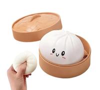 Dumpling Stress Ball Toy - 3.9 Inch, Squeezable Decompressionn Gadget, Soft Sensory Tòy | Novelty Rebound Calming Dough for Kids Adults, Relaxation Focus Aid, Home School Dorm Travel