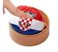 Dumpling Toys, Soft Realistic Cute National Flag, 4x4 Inches Colorful Squeeze Dough Bun Hand Balls with Stress Relief, Fun Toy Accessories for Kids Teens Adults Soccer Fans Home School Office & Travel