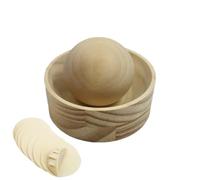 Dumpling Wrappers Mold, 3.03 Inches Wooden Dumpling Maker, Wooden Traditional Dough Mold with Dough Press, DIY Kitchen Tool for Dumplings Pastry, Gyoza & Wonton Wrappers