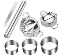 Dumplings Maker,7 Pack Steel Easy Pie Ravioli Empanadas Press,Pierogi Cutter Wrappers Making
