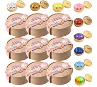 Dumplings Squishy, Glitter Dumpling Squishy, Squishiest Dumplings with Steamer Box, Random Color, Non-Edible, Find the Ultra-Rare White Glitter Variant (9 Packs, New)