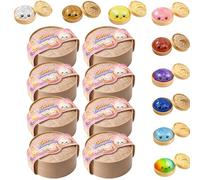 Dumplings Squishy, Glitter Dumpling Squishy, Squishiest Dumplings with Steamer Box, Random Color, Non-Edible, Find the Ultra-Rare White Glitter Variant (8 Packs, New)