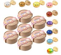 Dumplings Squishy, Glitter Dumpling Squishy, Squishiest Dumplings with Steamer Box, Random Color, Non-Edible, Find the Ultra-Rare White Glitter Variant (7 Packs, New)