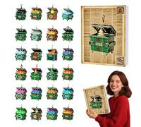 Dumpster Fire Advent Calendar 2025 - Dumpster Fire Response Team Pin Ersonalized Dumpster Flat Ornament, Funny Sarcastic Christmas Countdown with 2D Acrylic Ornaments (Khaki)