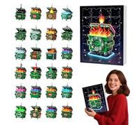 Dumpster Fire Advent Calendar 2025 - Dumpster Fire Response Team Pin Ersonalized Dumpster Flat Ornament, Funny Sarcastic Christmas Countdown with 2D Acrylic Ornaments (Dark Blue)