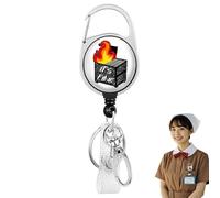 Dumpster Fire Badge Holder, Belt Clip, Dumpster Fire Badge Holder | Retractable ID Badge Holder | ID Badge Holder Heavy Duty with 360 Degree Rotating Snap Hook, ID Badge Holder for Kr