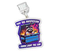 Dumpster Fire Charms for Kindle for Phone, Dust Plug Charm 1.5 Inches Mental Health Emotional Chaos Overwhelmed Meme Lightning/Type C Charging Port Acrylic Material, Lightning, Acrylic, No Gemstone