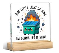 Dumpster Fire Desk Decor, Dumpster Fire Desk Accessories, Funny Office Decor, Coworker Gifts, Inspirational Gifts for Women Men Boss Friend, Acrylic Plaque for Home Office Tabletop Shelf