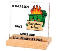 Dumpster Fire Desk Decor, Funny Dumpster Fire Desktop Ornaments Cute Trash Can Fire-Themed Office Desk Accessories for Coworkers Boss Employees Team Members