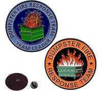 Dumpster Fire Response Team Pin, Trash Fire Sarcastic Enamel Button Brooch Office Humor Hilarious Badge Gifts for Coworkers Team Leader, Alloy Steel, no gemstone