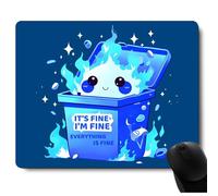Dumpster on Fire Mouse Pad, Cute and Fun Mouse Pad for Laptop Gaming, Non-Slip Rubber Base, Decorative Desk Accessory for Office, It's Fine I'm Fine Everything is Fine Mousepads for Wireless Mouse