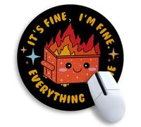 Dumpster on Fire Mouse Pad, Cute Round Mouse Pads for Desk, Funny Orange Dumpster Mousepad for Laptop Gaming, Stitched Edge Non-Slip Rubber Base, Cute Office Desk Accessories Decor