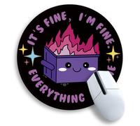 Dumpster on Fire Mouse Pad, Cute Round Mouse Pads for Desk, Funny Purple Dumpster Mousepad for Laptop Gaming, Stitched Edge Non-Slip Rubber Base, Cute Office Desk Accessories Decor