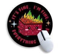 Dumpster on Fire Mouse Pad, Cute Round Mouse Pads for Desk, Funny Red Dumpster Mousepad for Laptop Gaming, Stitched Edge Non-Slip Rubber Base, Cute Office Desk Accessories Decor