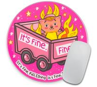 Dumpster on Fire Round Luxury Mouse pad, Anti Slip Rubber Base Mouse pad, Personalized Mouse Logo pad, Suitable for Gaming Office laptops, Men, Women, Children