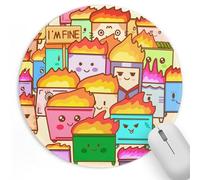 Dumpster on Fire Small Mouse Pad, Cute Funny Round Mousepad with Non-Slip Rubber Base, This is Fine Mouse Pads for Desk Accessories Laptop Gaming Office Supplies Decor