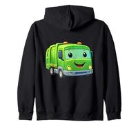 Dumpy The Garbage Truck Smiling Character Design for Kids Zip Hoodie
