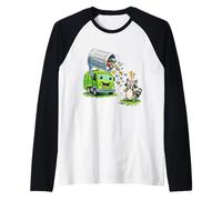 Dumpy The Garbage Truck Trash Cleanup with Raccoon Kids Raglan Baseball Tee