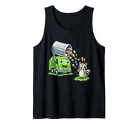 Dumpy The Garbage Truck Trash Cleanup with Raccoon Kids Tank Top