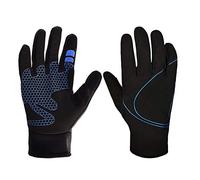 DUMRALBQE Full Finger Gloves Unisex Winter Outdoor Bicycle Gloves Non-slip Waterproof Touch Screen for Outdoor Activities(Blue,XL)