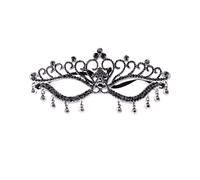 DUMRALBQE Masquerade Mask Bridal Ball Headwear Wedding Party Tassel Mask for Ball Mardi Gras(Noir)