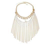 DUMRALBQE Masquerade Mask Headwear Creative Gold Chain Tassel Face Curtain Headband Women for Ball Mardi Gras