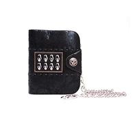 DUMRALBQE Mens with Chain Wallet Men's Wallet Personality PU Short Skull Punk for Daily Wear